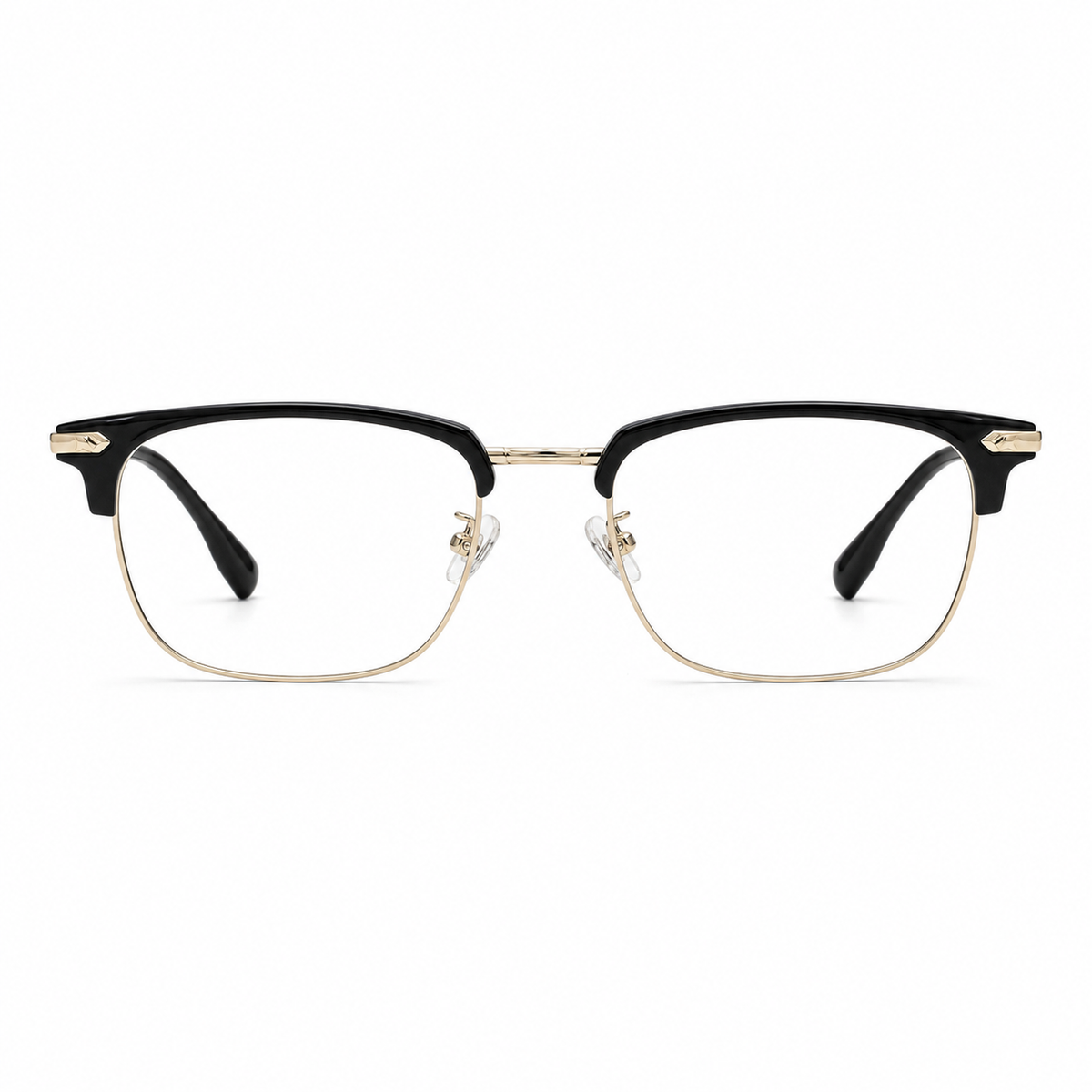 Black/Gold eyeglass frame, front product view
