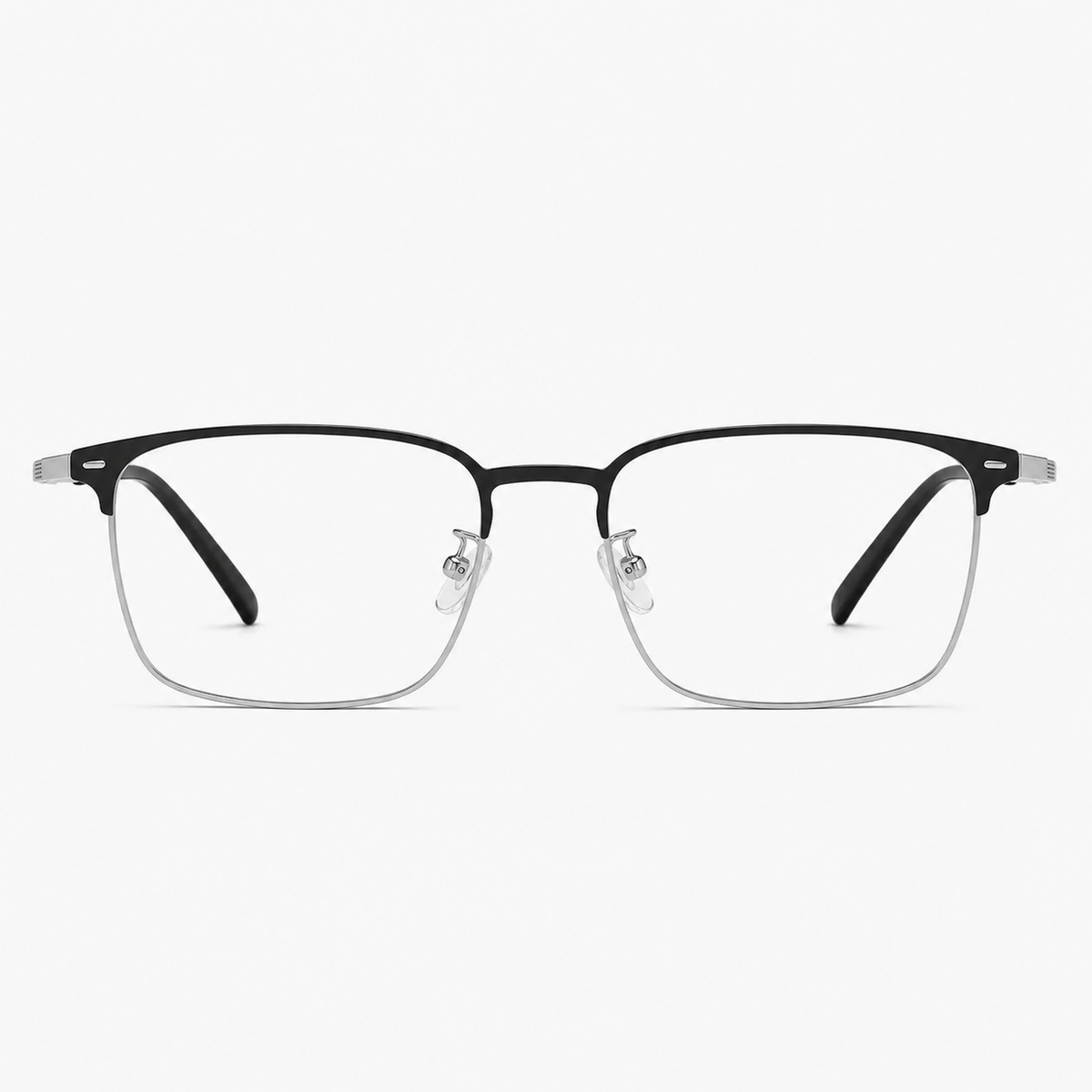 Black/Silver eyeglass frame, front product view