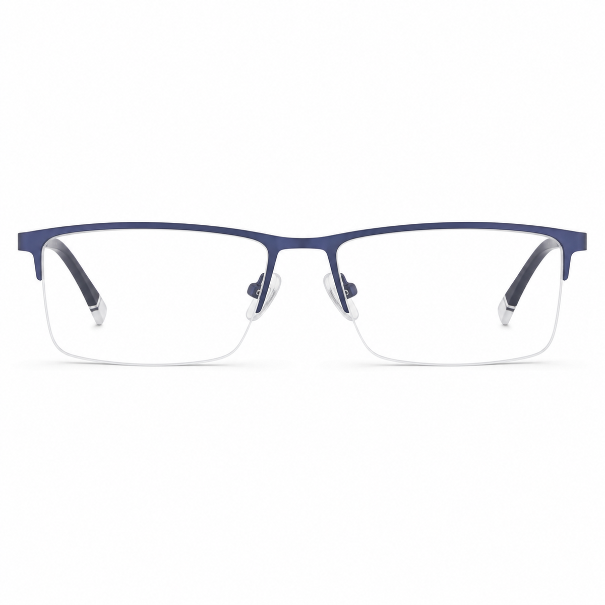 Blue eyeglass frame, front product view
