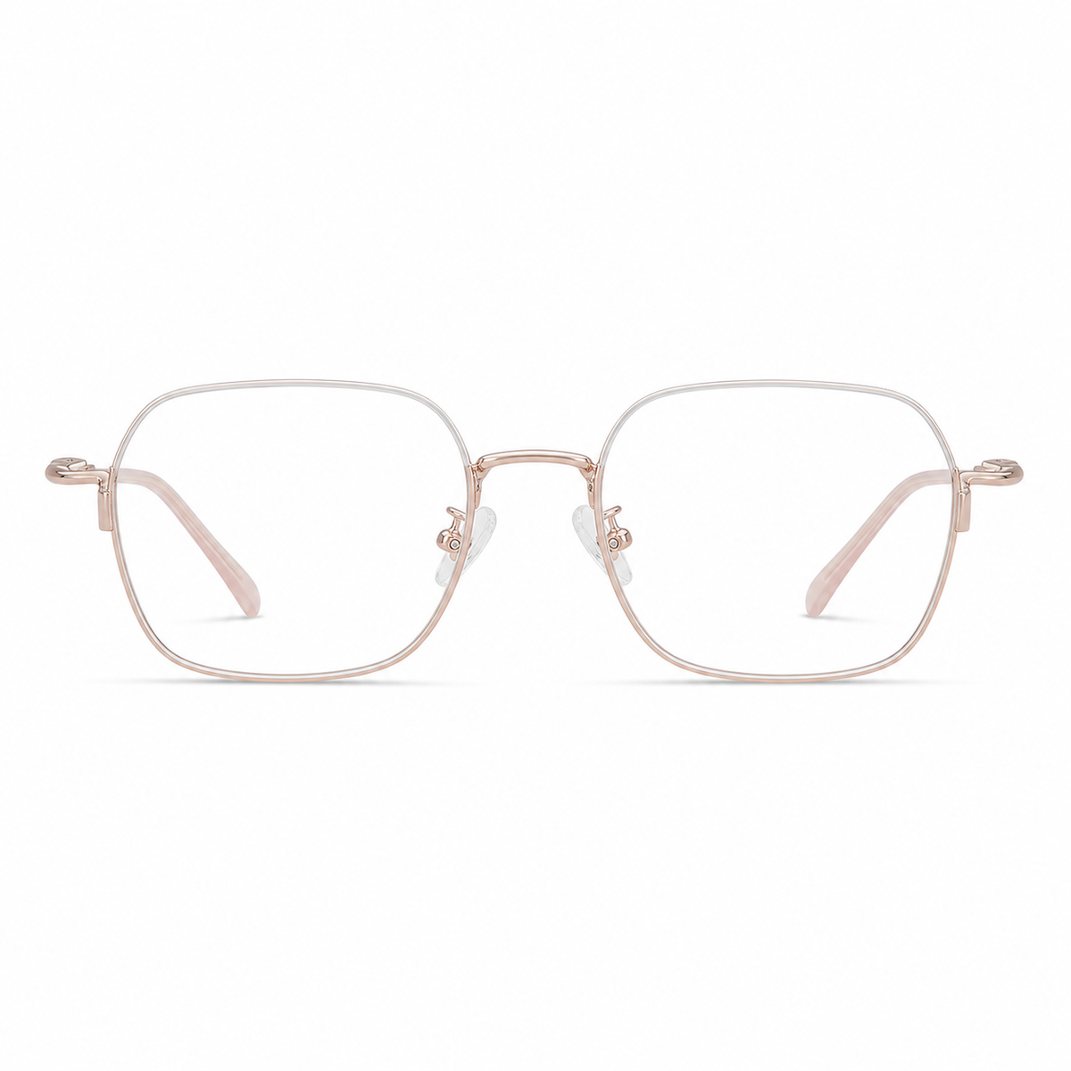 Rose Gold eyeglass frame, front product view