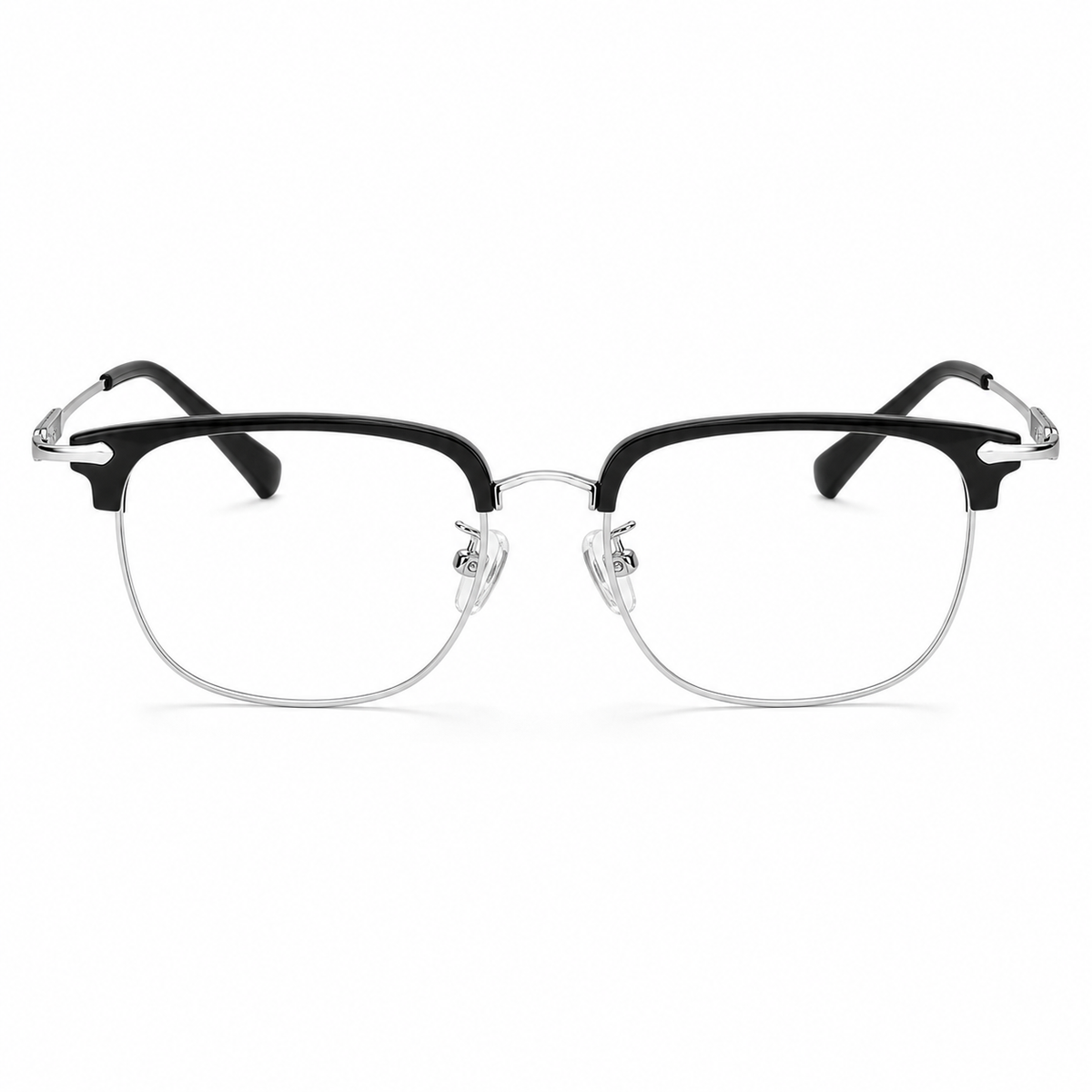 Black/Silver eyeglass frame, front product view