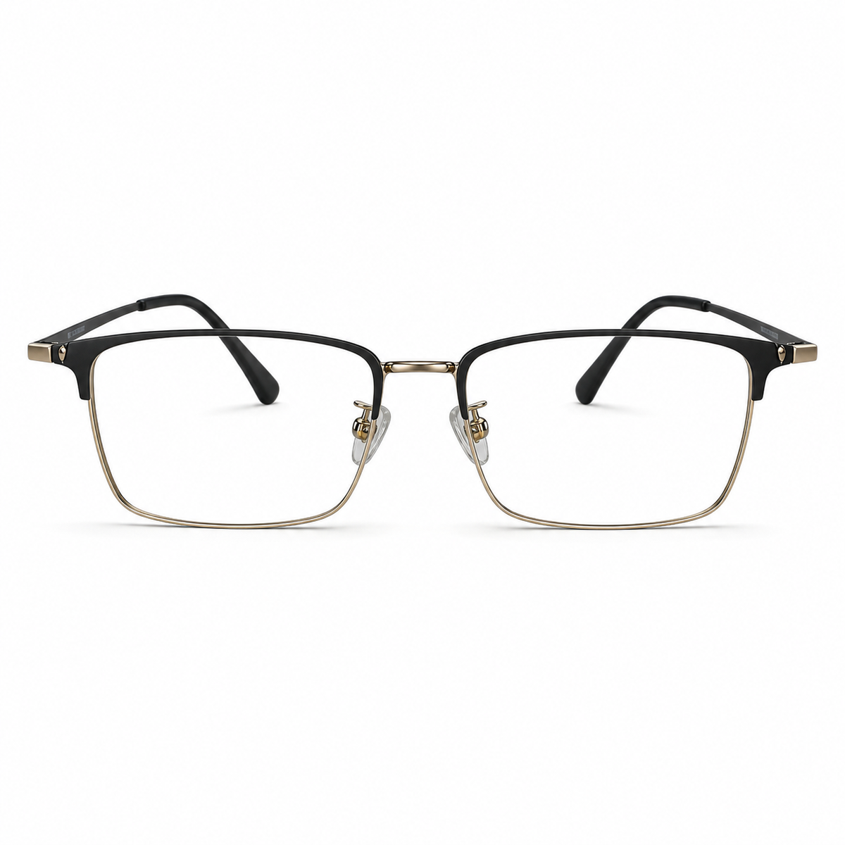 Black/Gold eyeglass frame, front product view