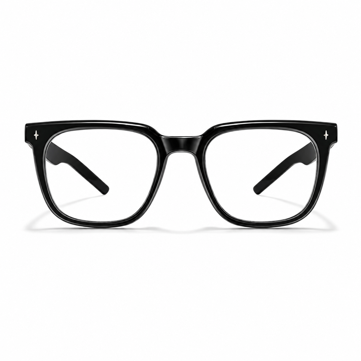 Glossy Black eyeglass frame, front product view
