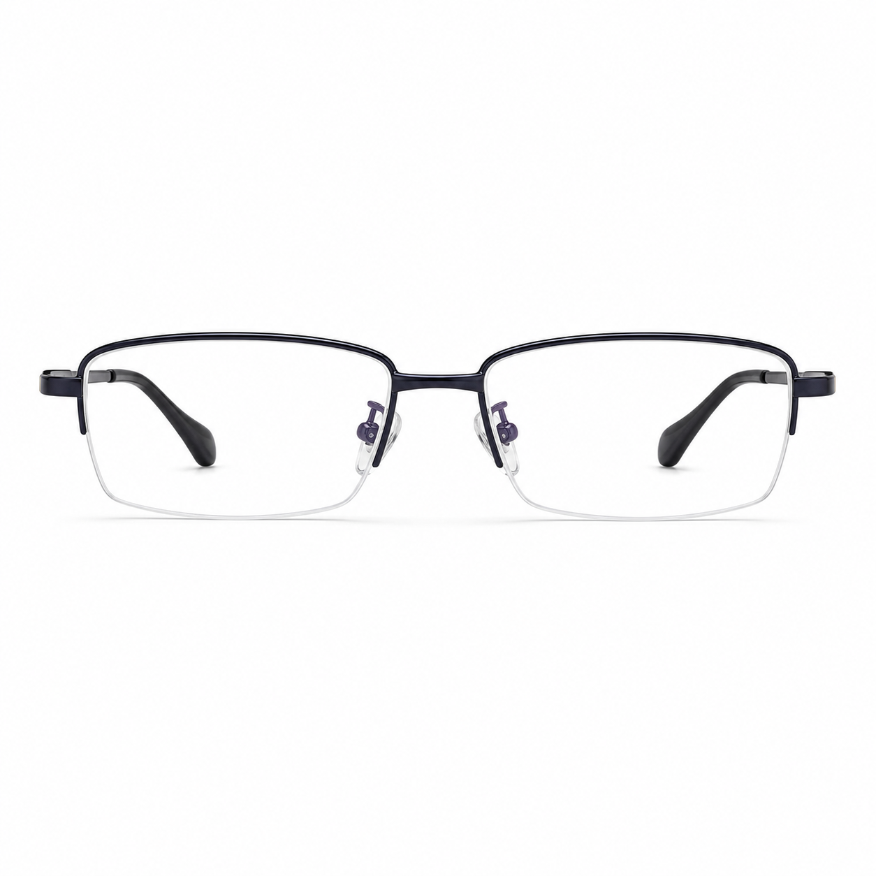 Blue eyeglass frame, front product view