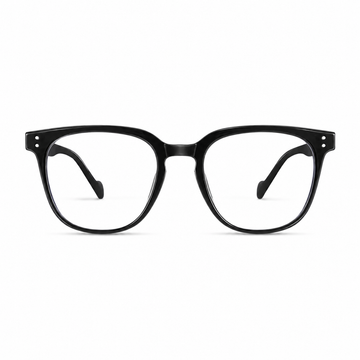 Black eyeglass frame, front product view