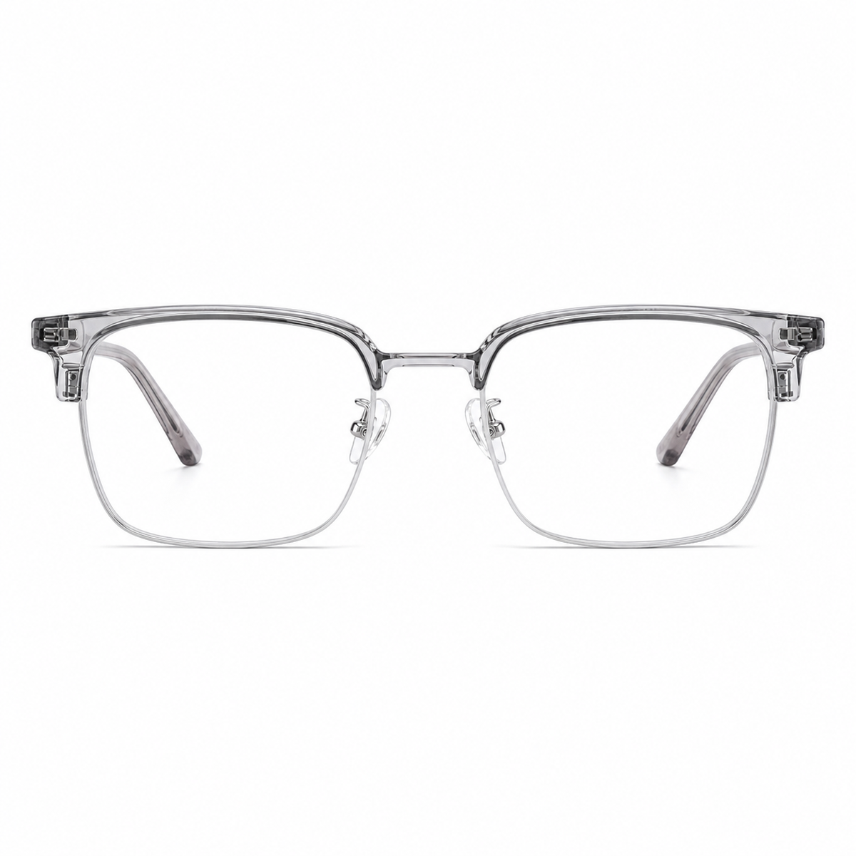 Crystal Grey/Silver eyeglass frame, front product view