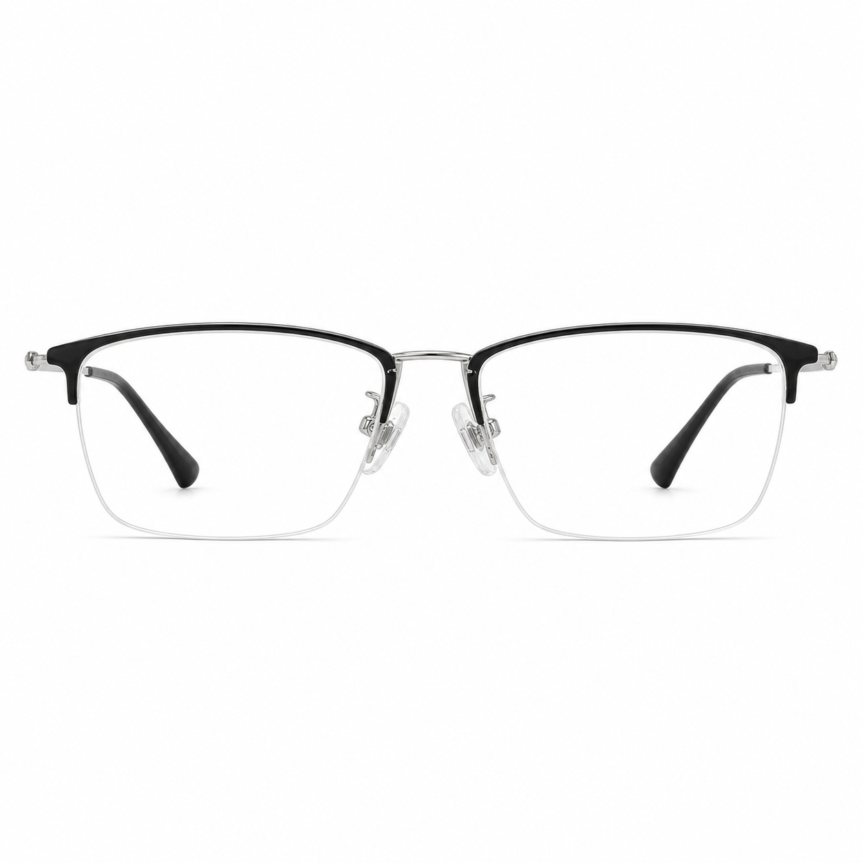 Black/Silver eyeglass frame, front product view