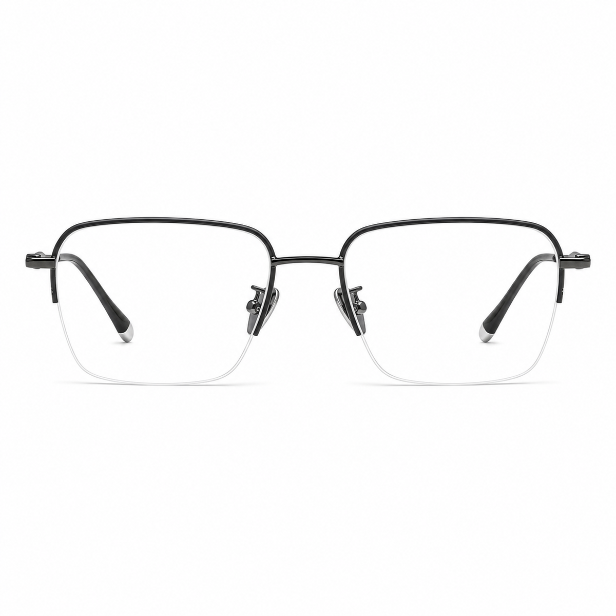Black eyeglass frame, front product view