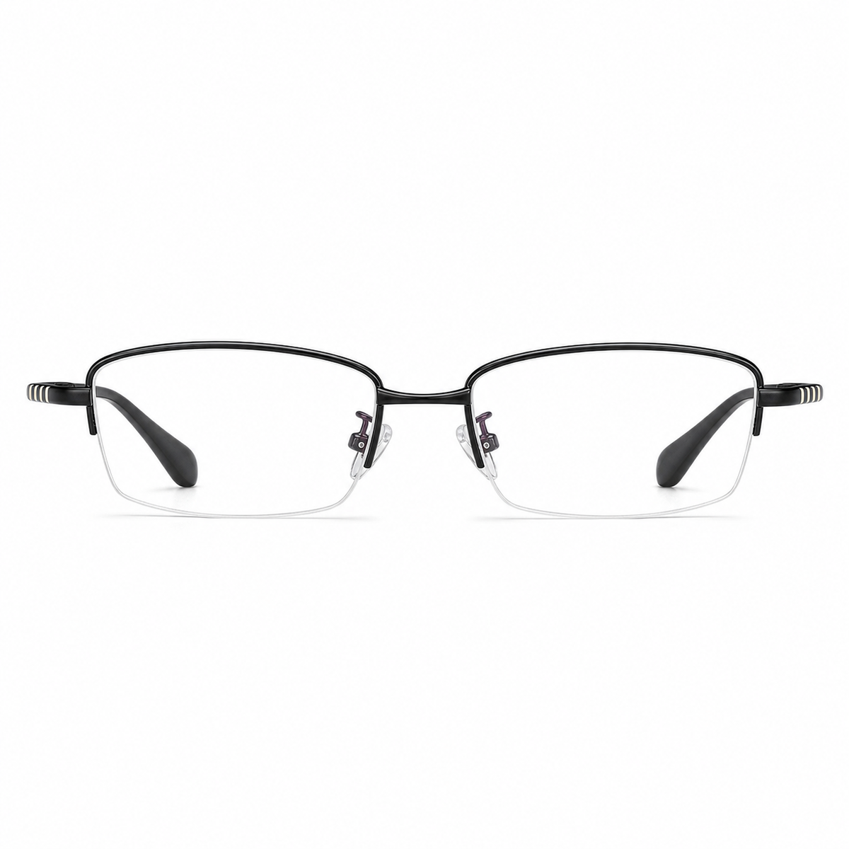 Glossy Black eyeglass frame, front product view
