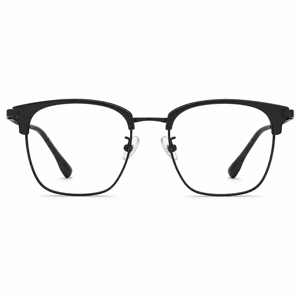 Black eyeglass frame, front product view