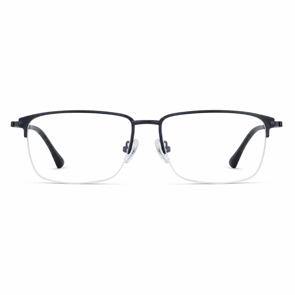 Black eyeglass frame, front product view