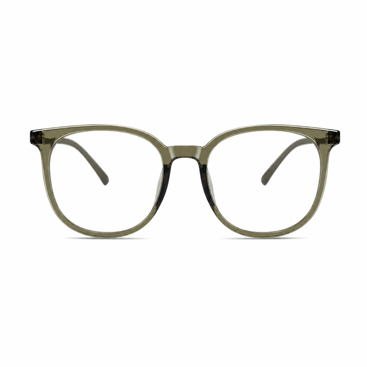 Olive Green eyeglass frame, front product view