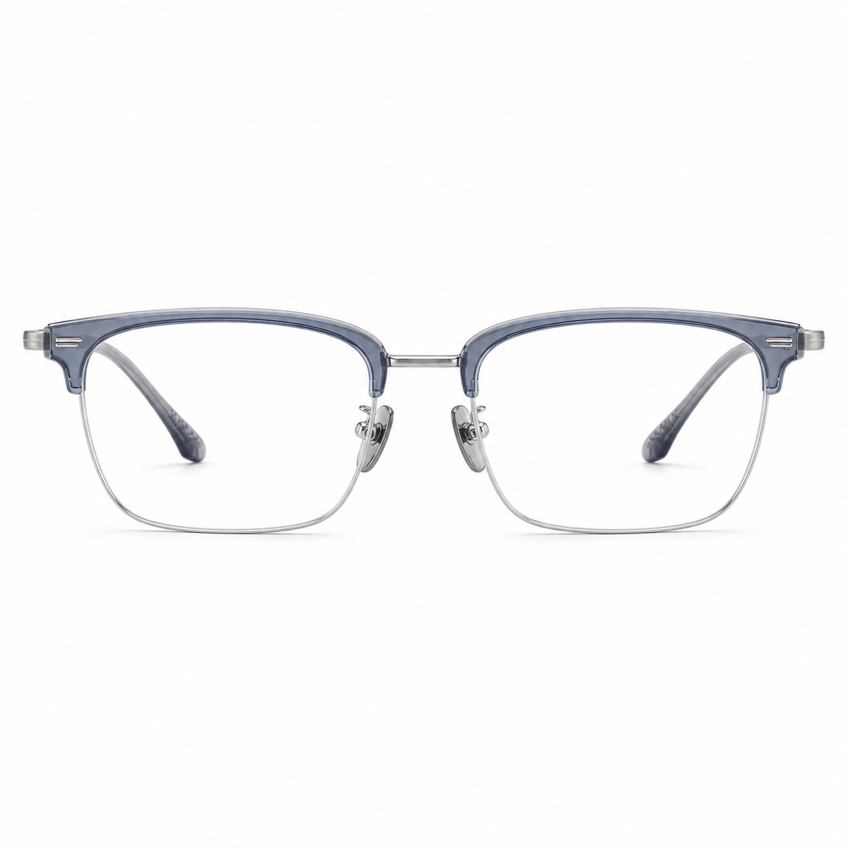 Smoky Blue/Silver eyeglass frame, front product view