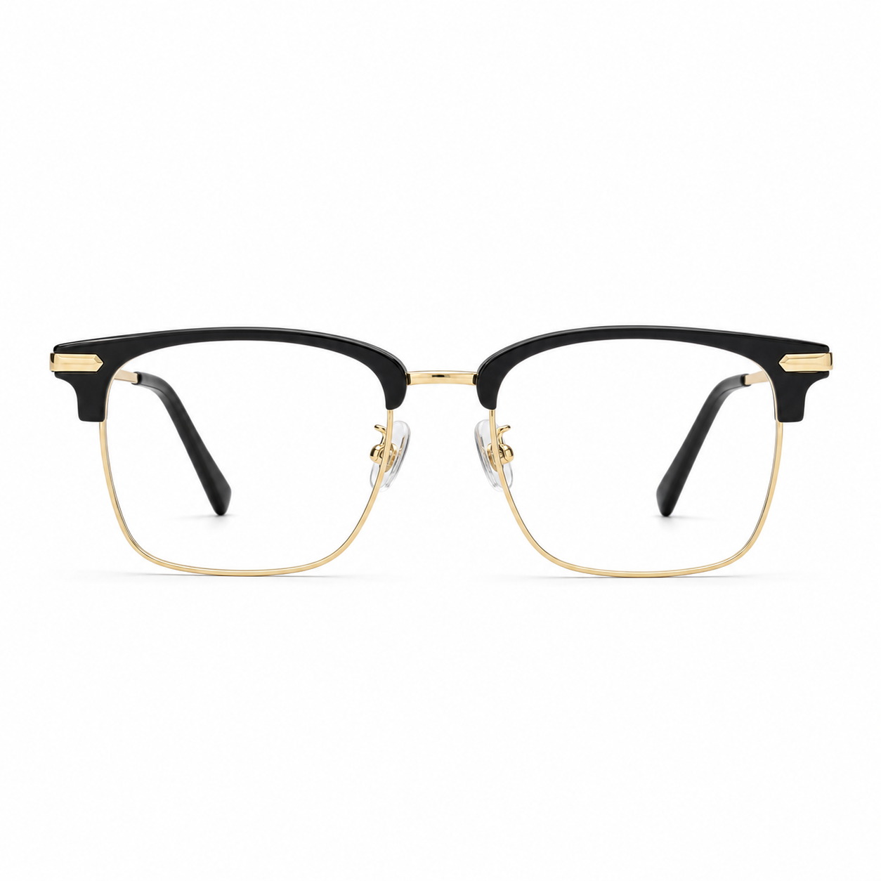 Black/Gold eyeglass frame, front product view