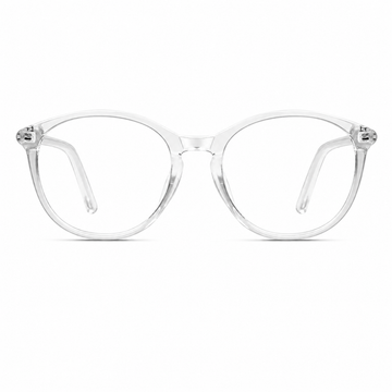 Crystal White eyeglass frame, front product view