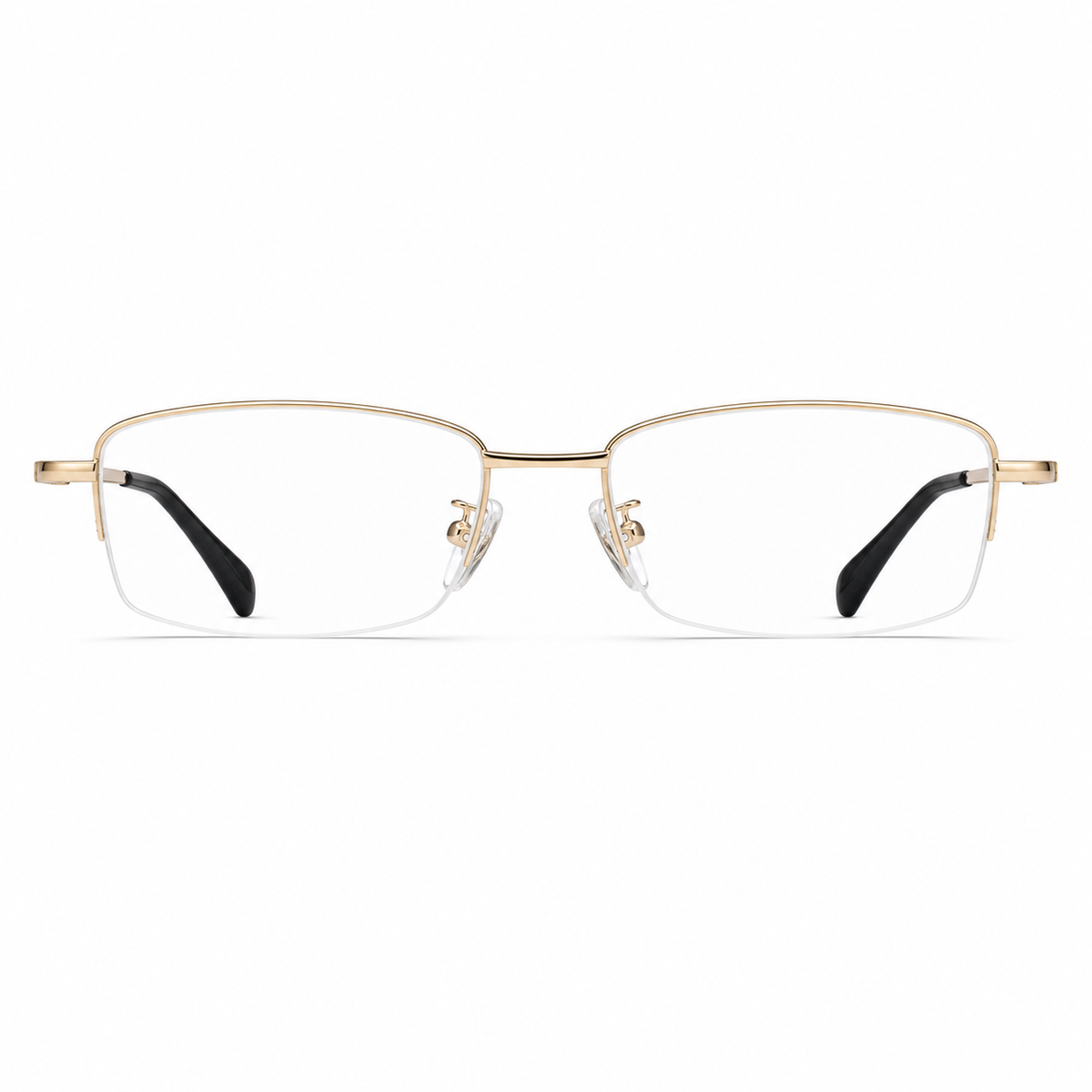 Gold eyeglass frame, front product view