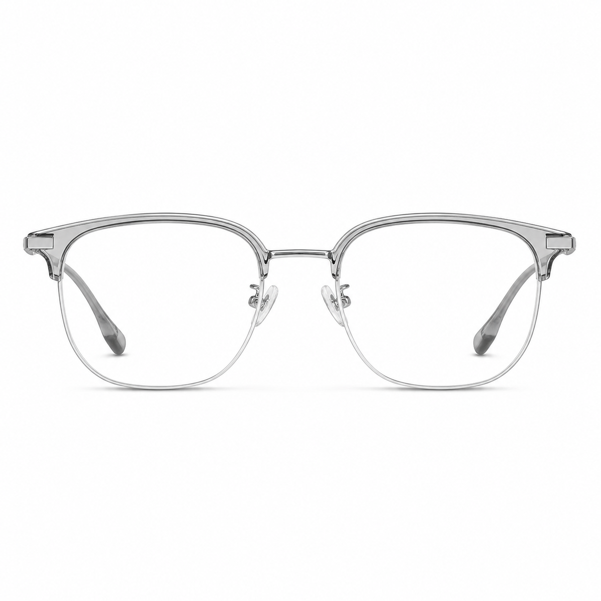 Crystal Grey/Silver eyeglass frame, front product view