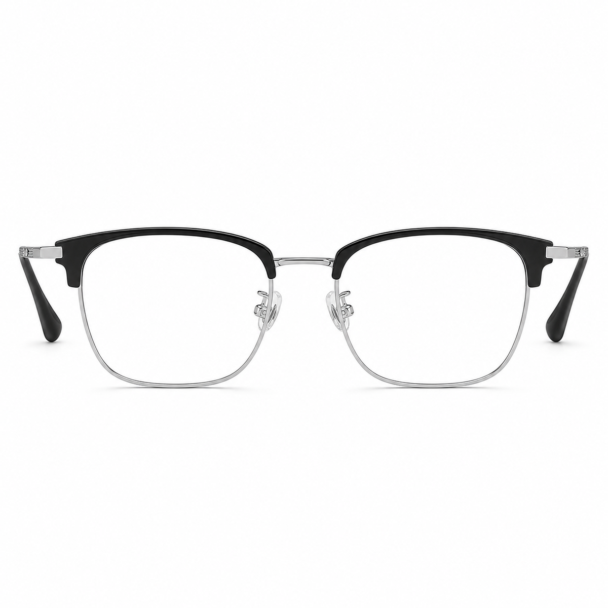 Black/Silver eyeglass frame, front product view