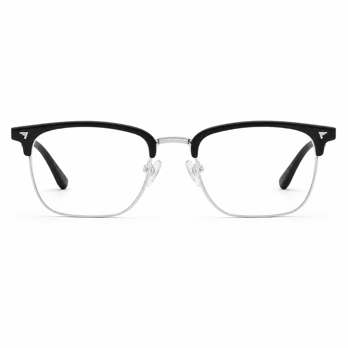 Black/Silver eyeglass frame, front product view