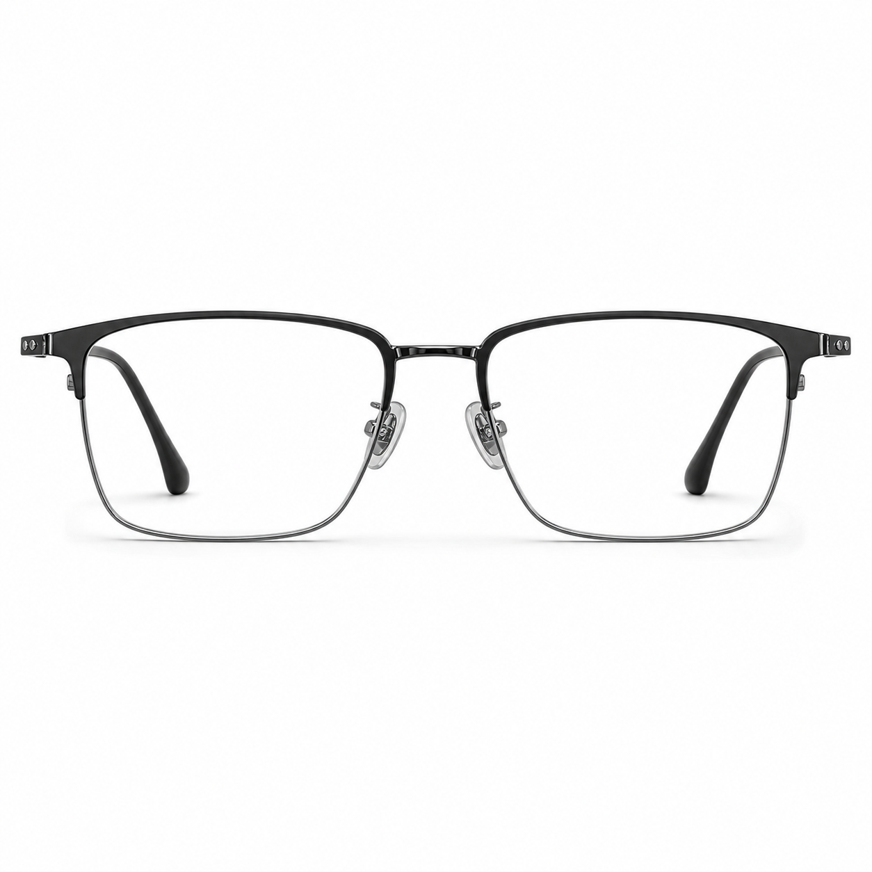 Black/Silver eyeglass frame, front product view