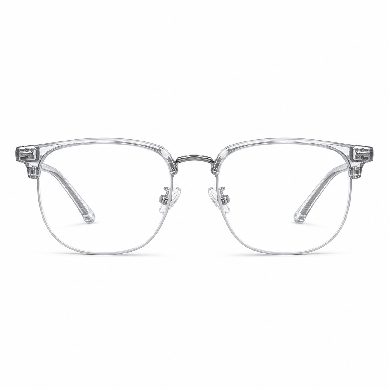 Crystal Grey/Silver eyeglass frame, front product view