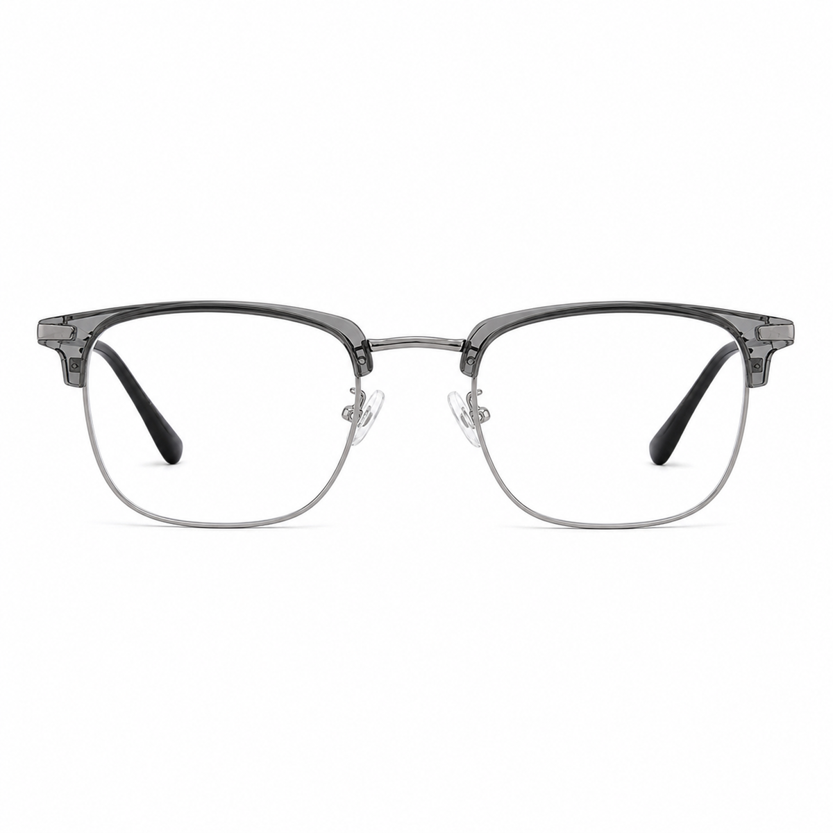 Crystal Grey/Gunmetal eyeglass frame, front product view