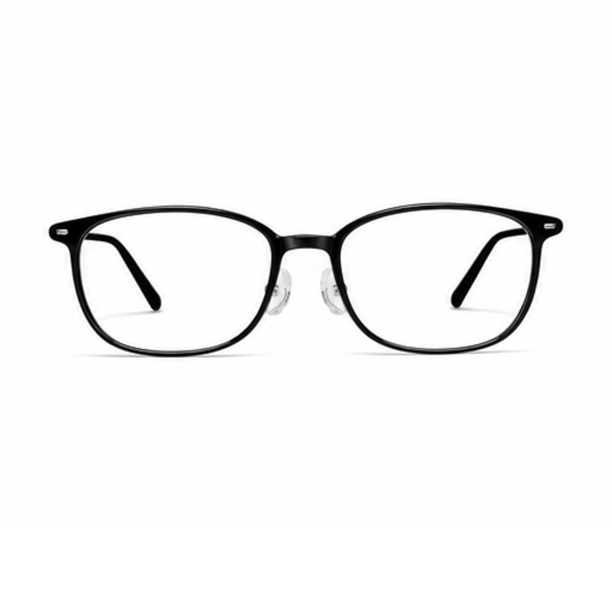 Glossy Black women's small-fit TR90 square full-rim glasses, front product view