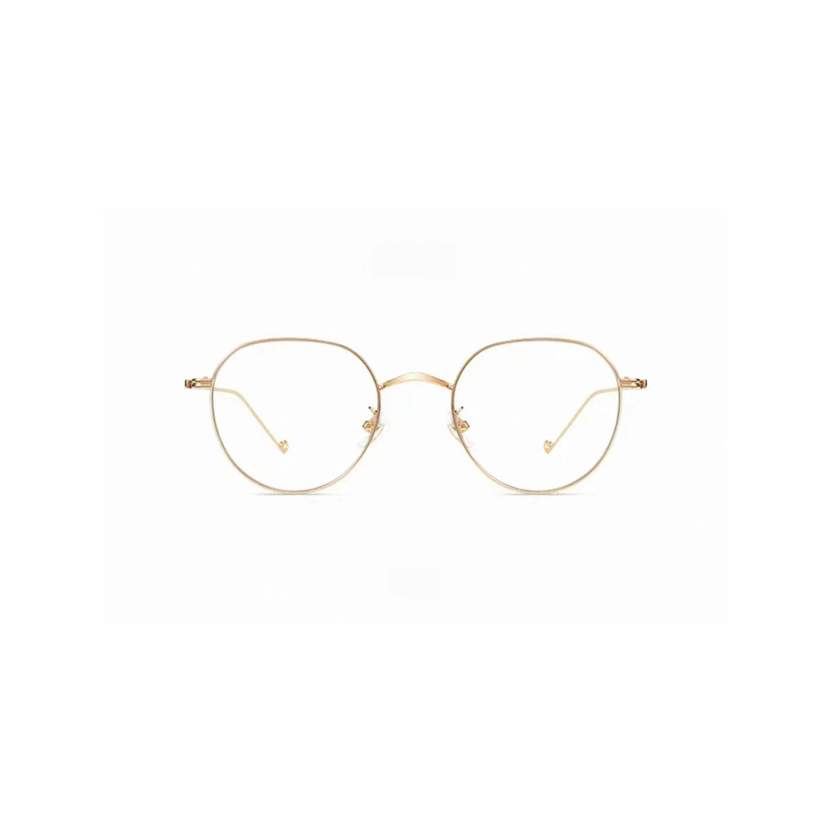 Gold small-fit wire full-rim glasses, front product view