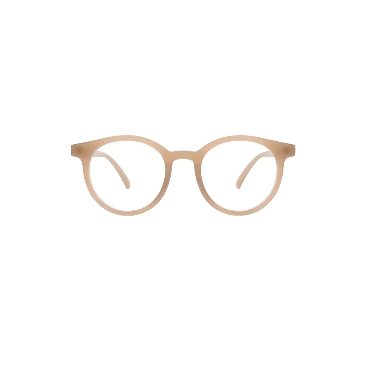 Latte Beige softly rounded full-rim eyeglass frame, front product view