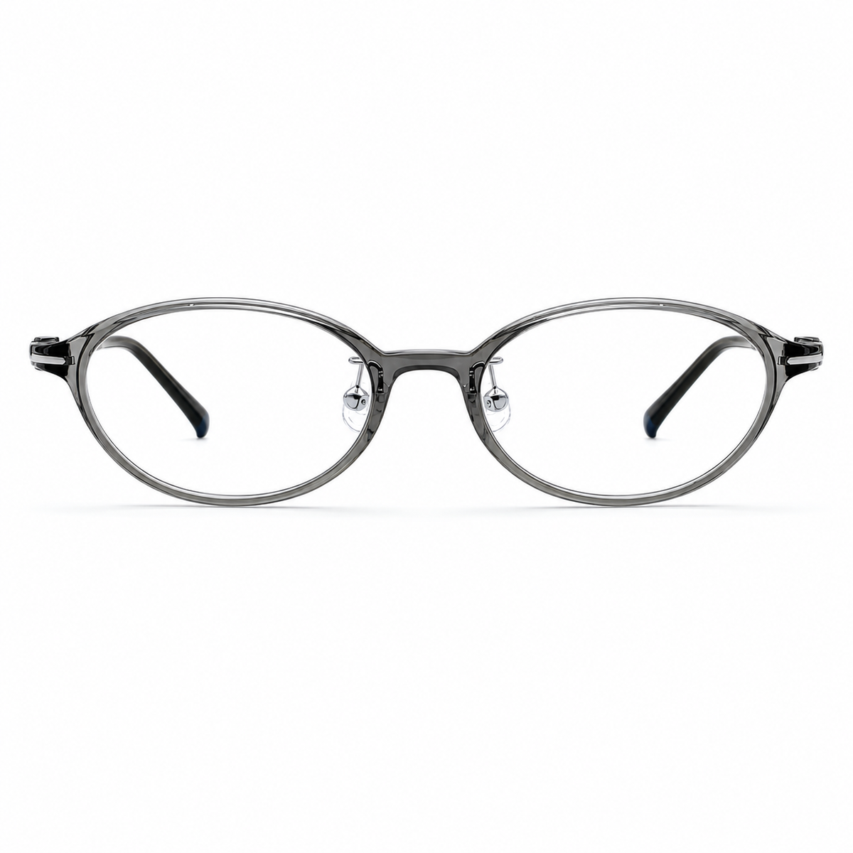 Light Gray TR90 small-fit oval full-rim glasses, front product view