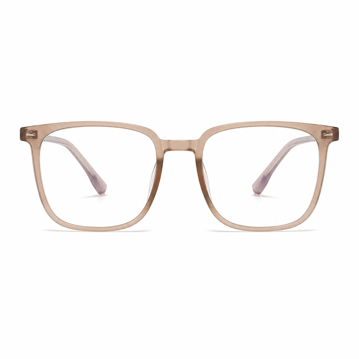 Matte Brown TR90 ultra-light softly squared full-rim glasses, front product view