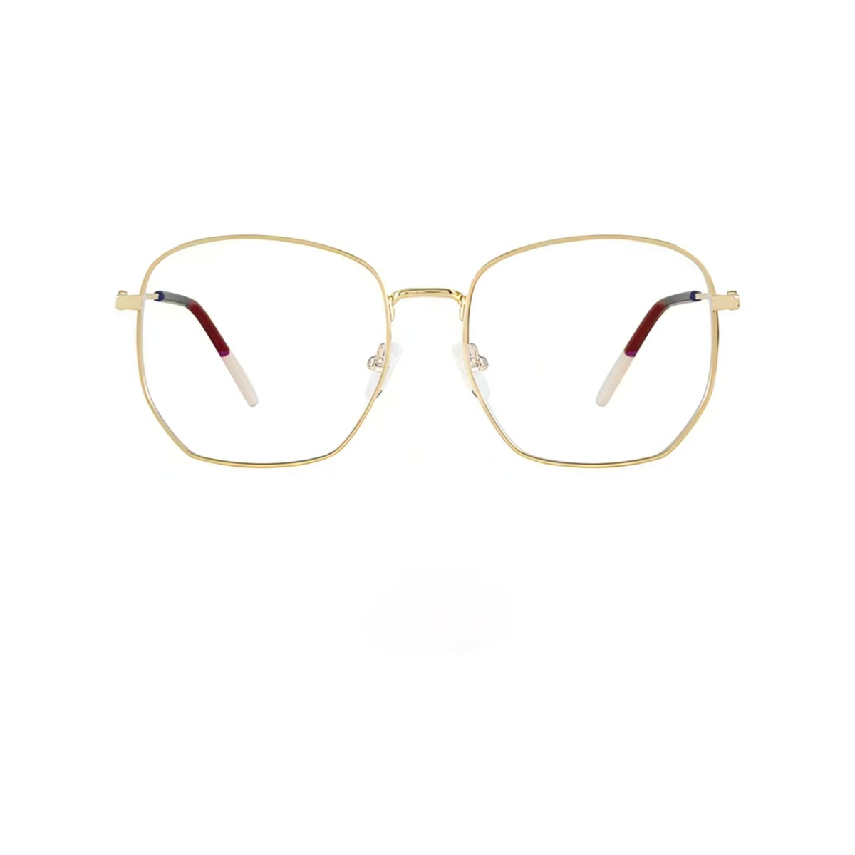 Gold men's oversized titanium full-rim glasses, front product view