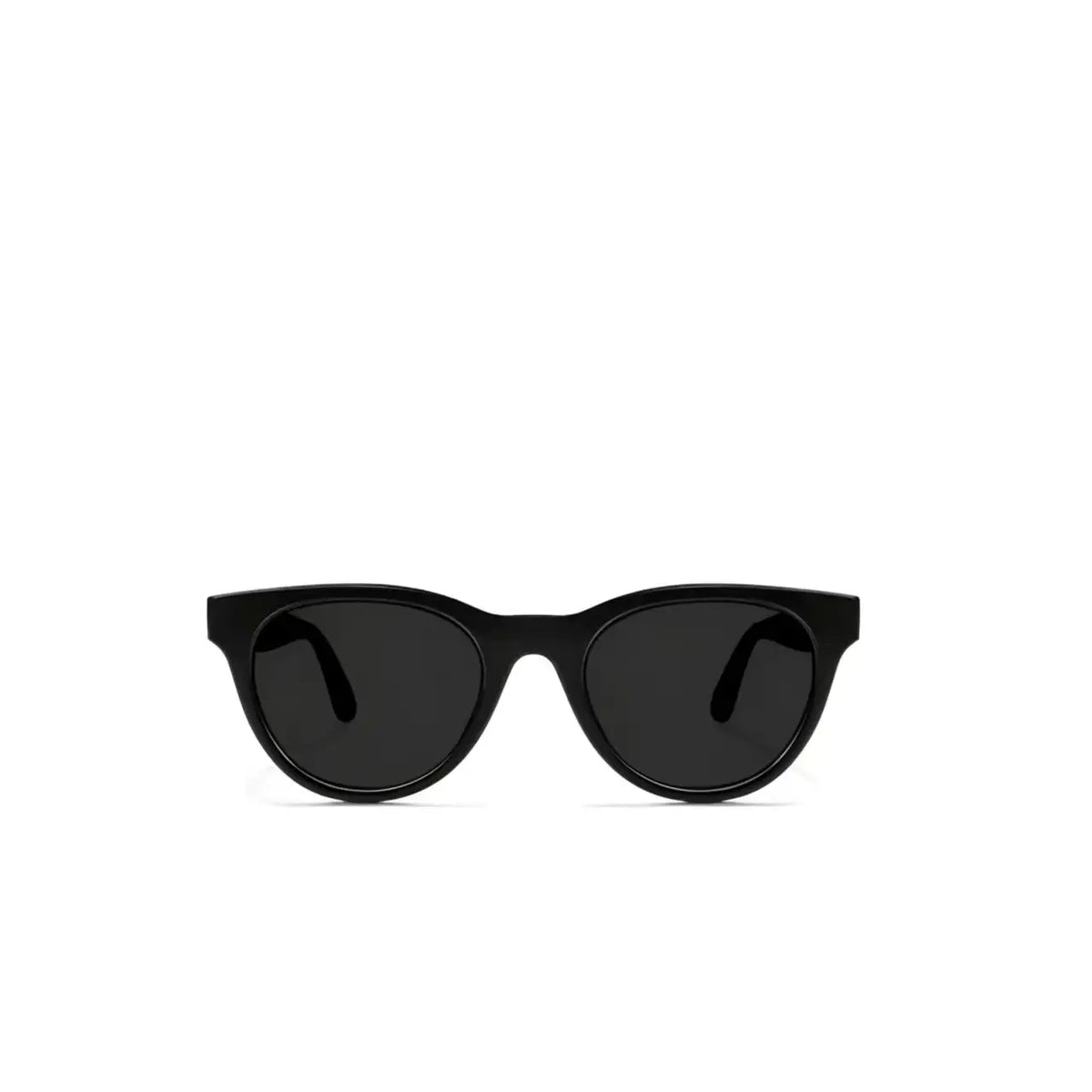 Women’s Black full-rim oversized cat-eye sunglasses, straight-on product view