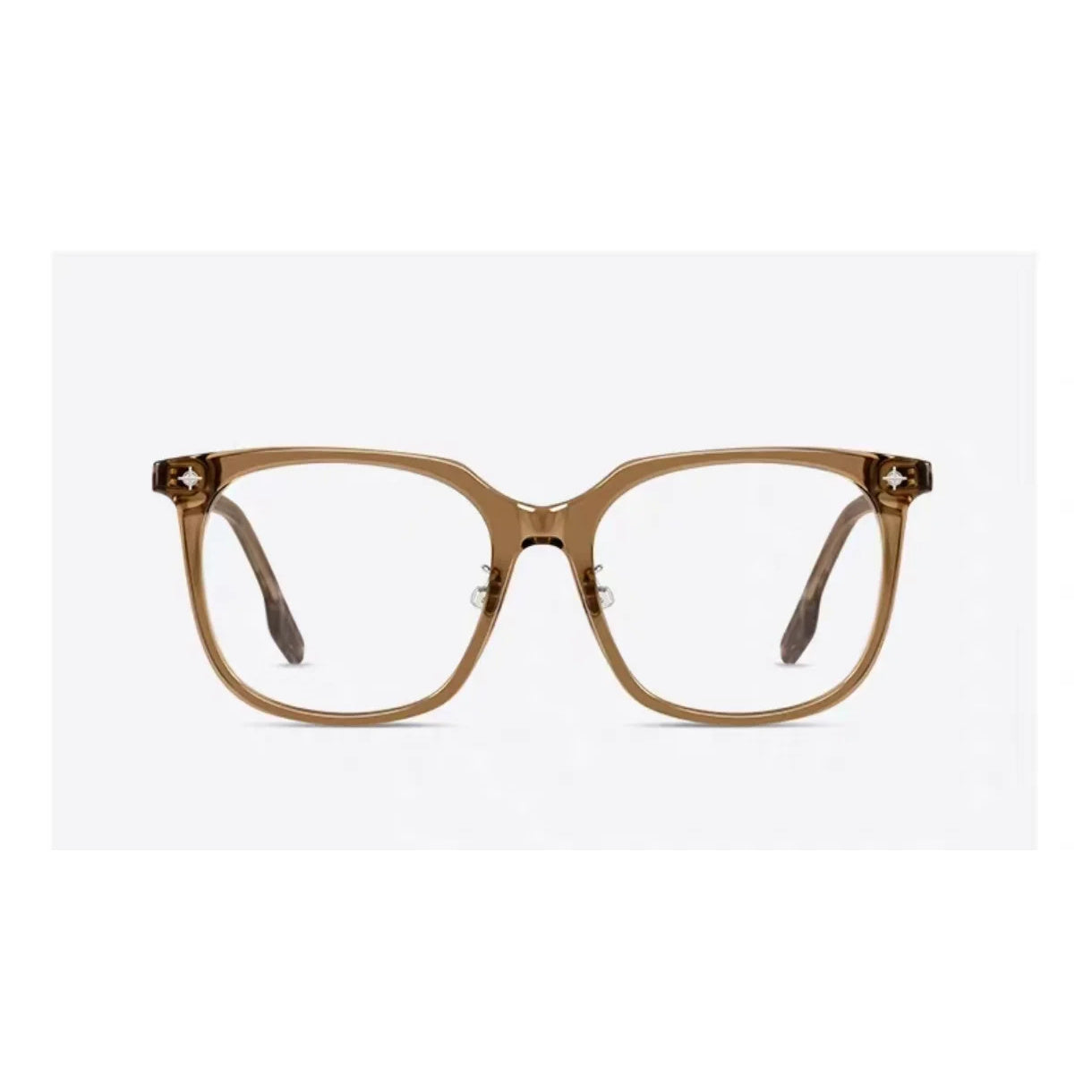 Cool Tea Brown unisex oversized TR90 square glasses, front product view