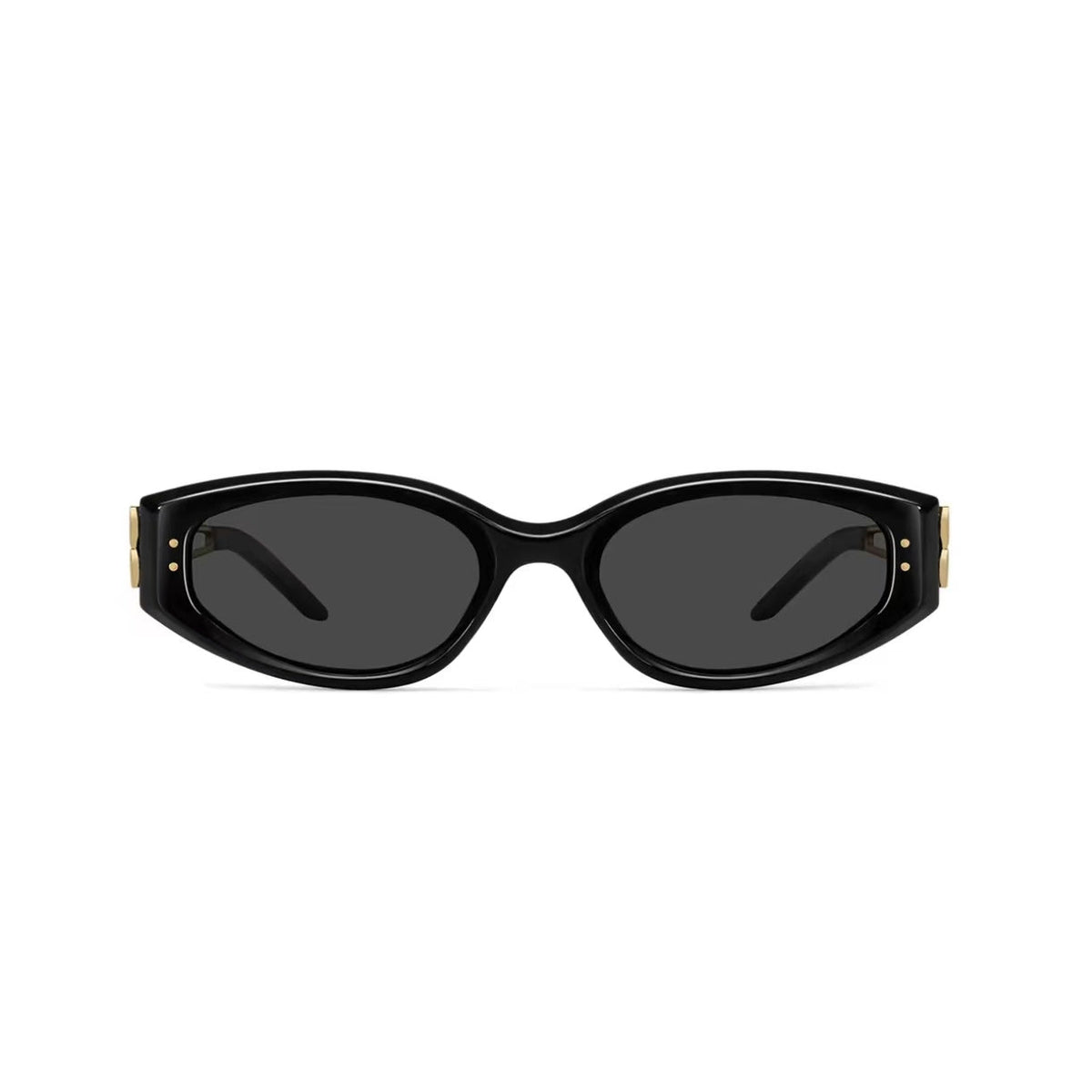 Black & Gold women's slim cat-eye polarised UV400 sunglasses, front product view