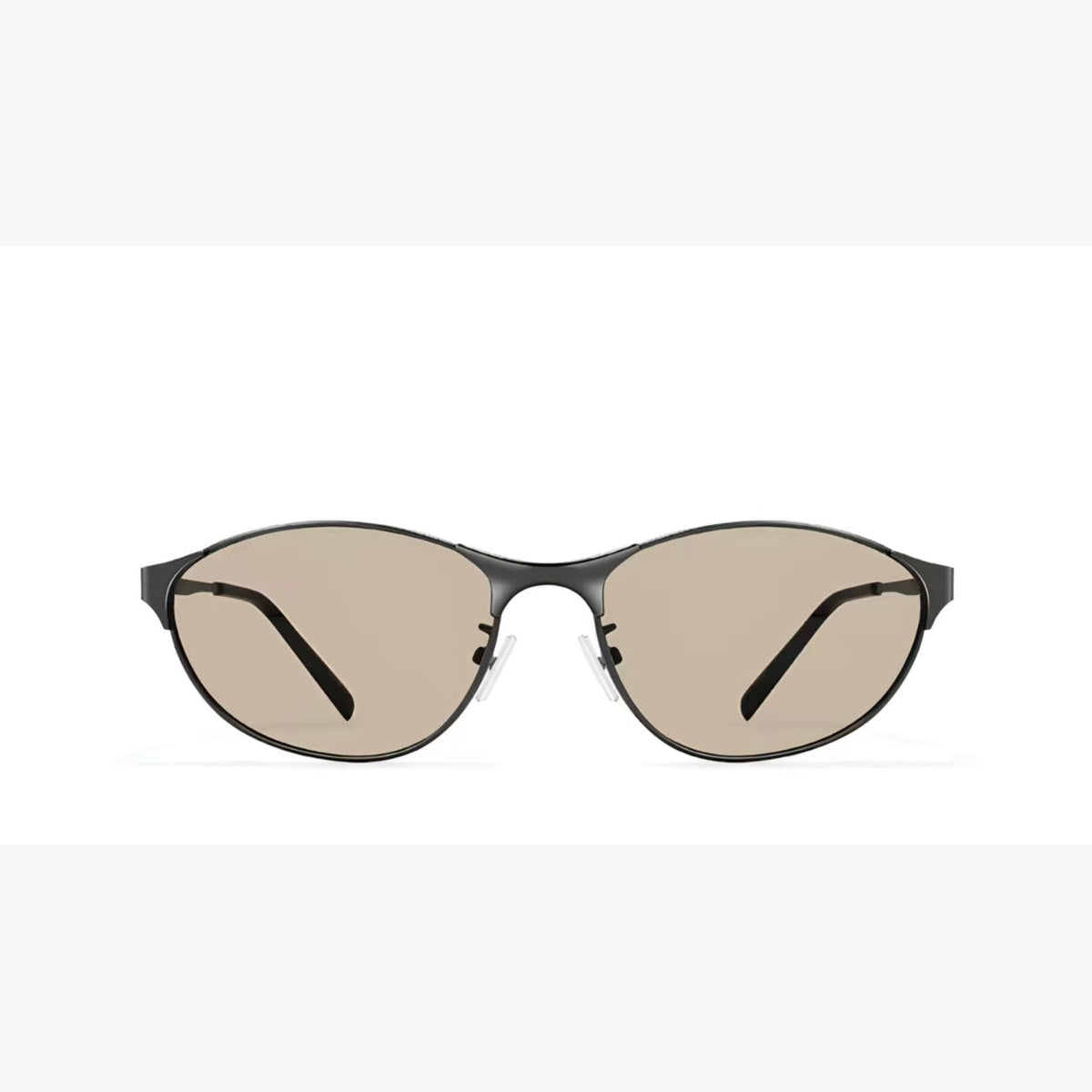 Amber Brown women's small cat-eye sunglasses, front product view