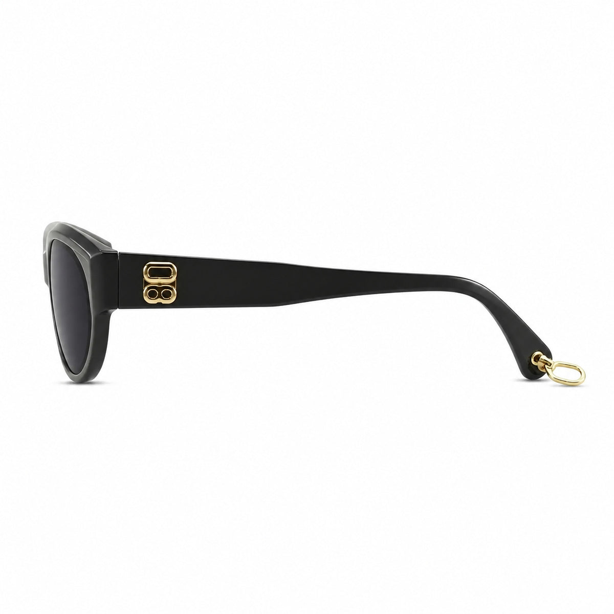 Charcoal Gray women's cat-eye UV400 sunglasses, side product view