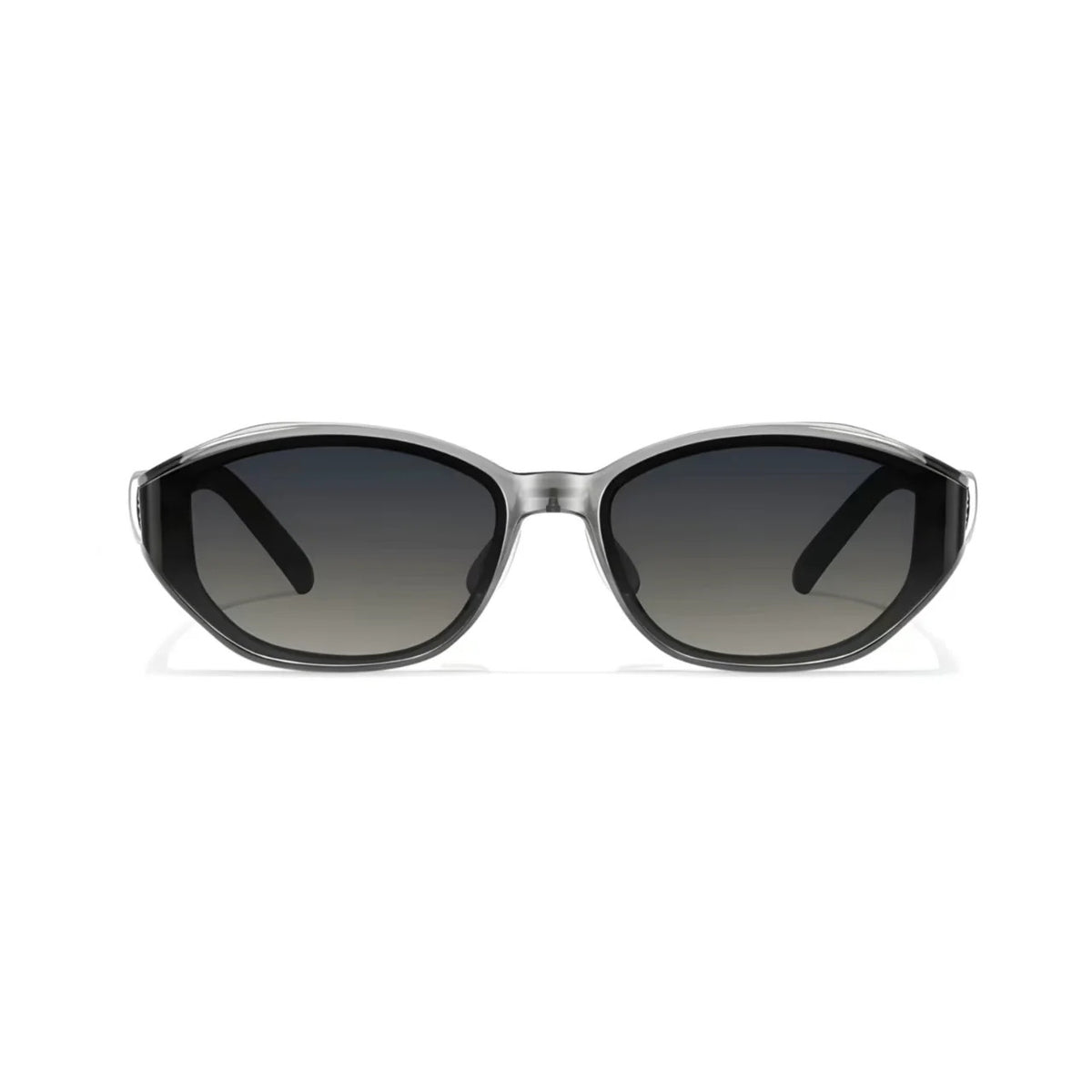 Gray women's vintage cat-eye UV400 sunglasses, front product view