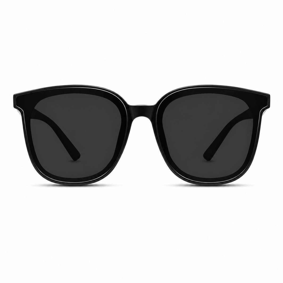 Black Men's TR90 Oversized Polarised Driving Sunglasses, clean front product view