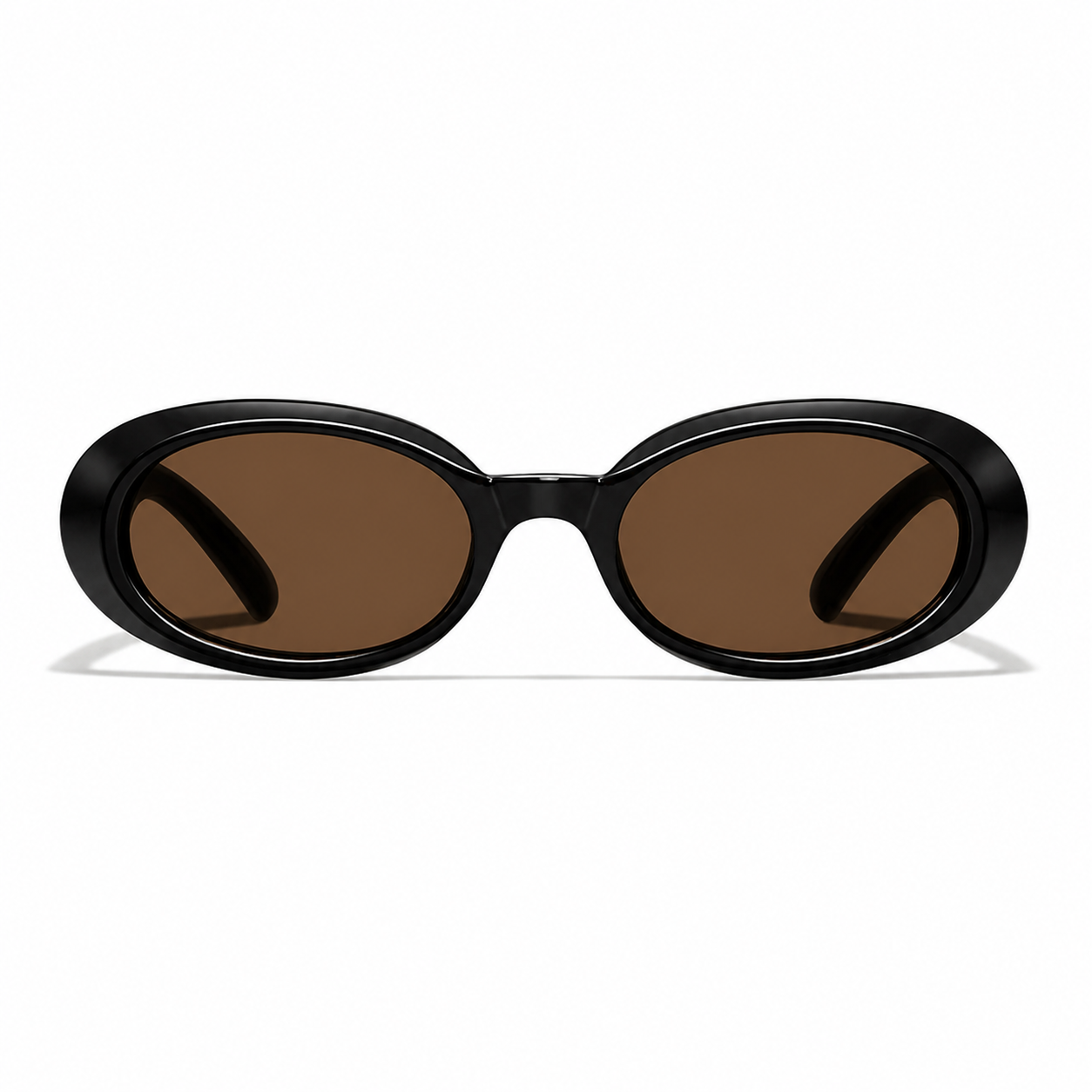 Dark Tortoise Women's Polycarbonate Oval UV400 Sunglasses, clean front product view
