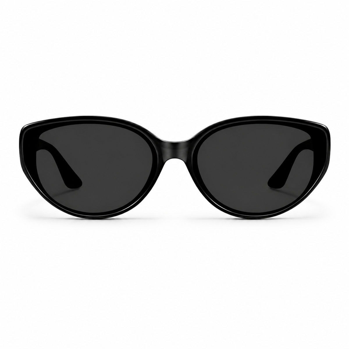 Black women's full-rim cat-eye UV sunglasses, front product view