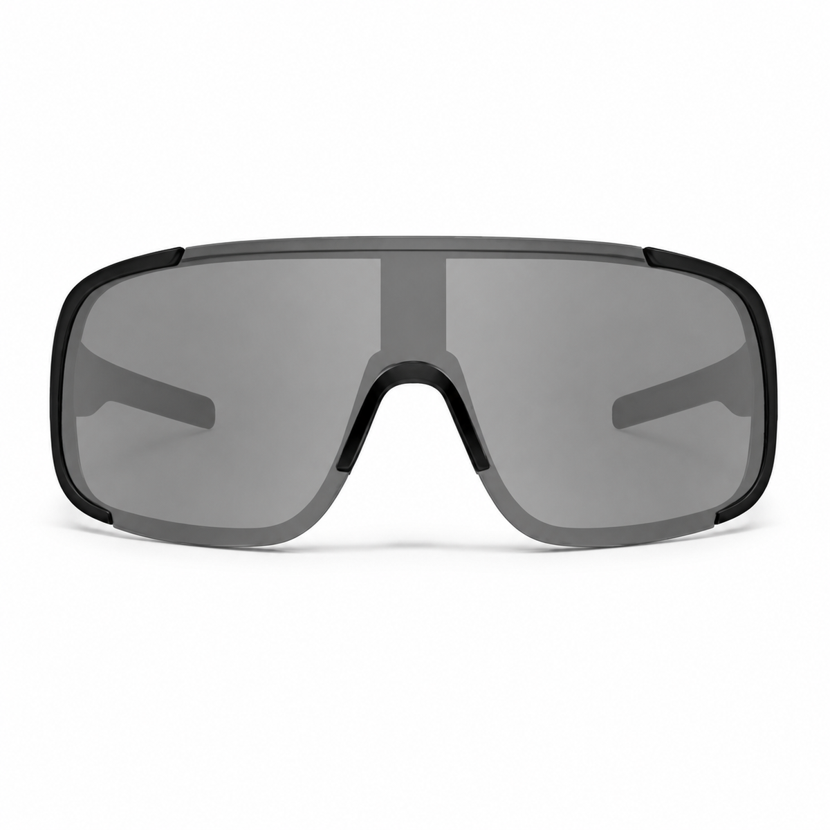 Gray Men's Polycarbonate Oversized Shield UV400 Sunglasses, clean front product view