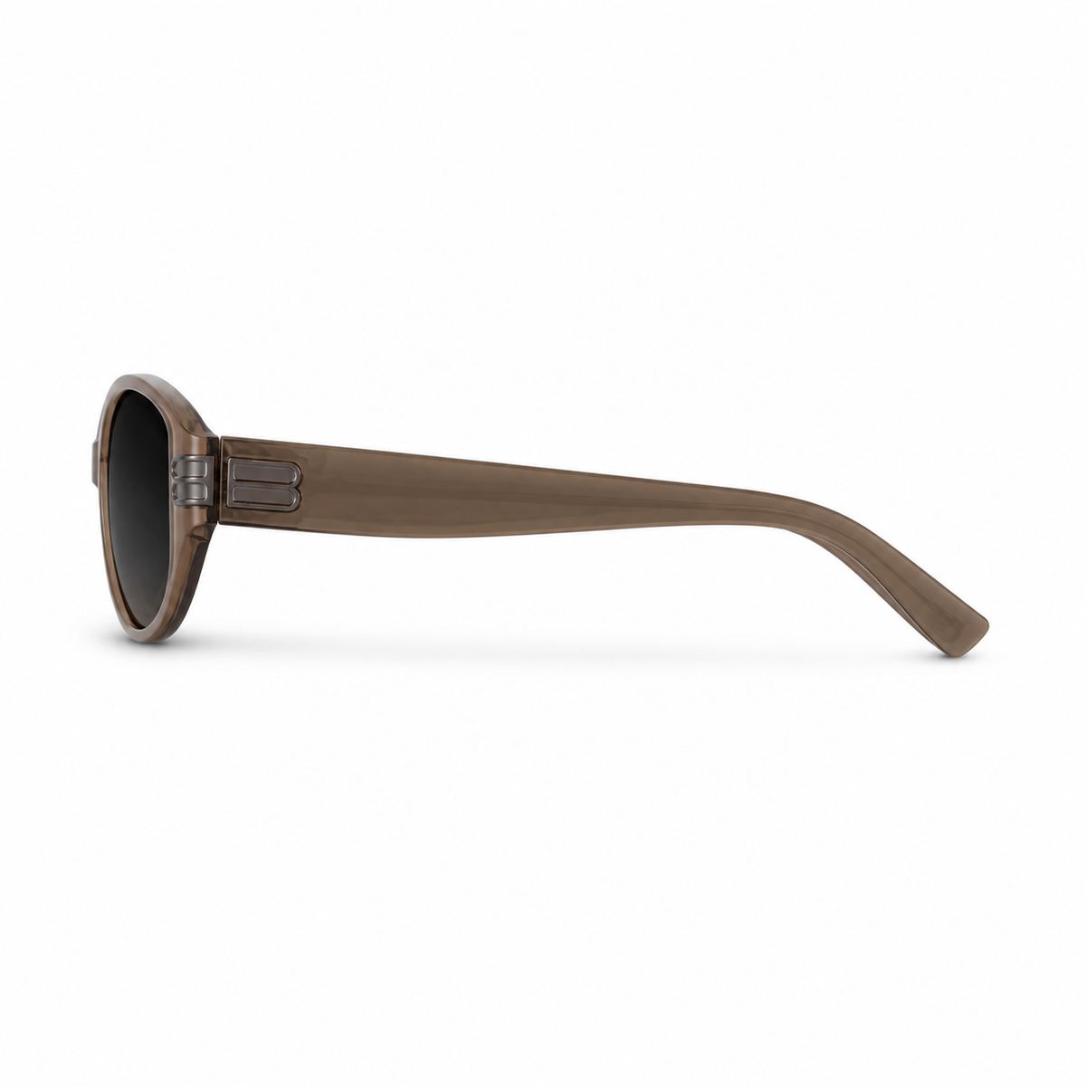 Mocha Brown Men's TR90 Narrow Cat-Eye UV400 Sunglasses, side temple product view