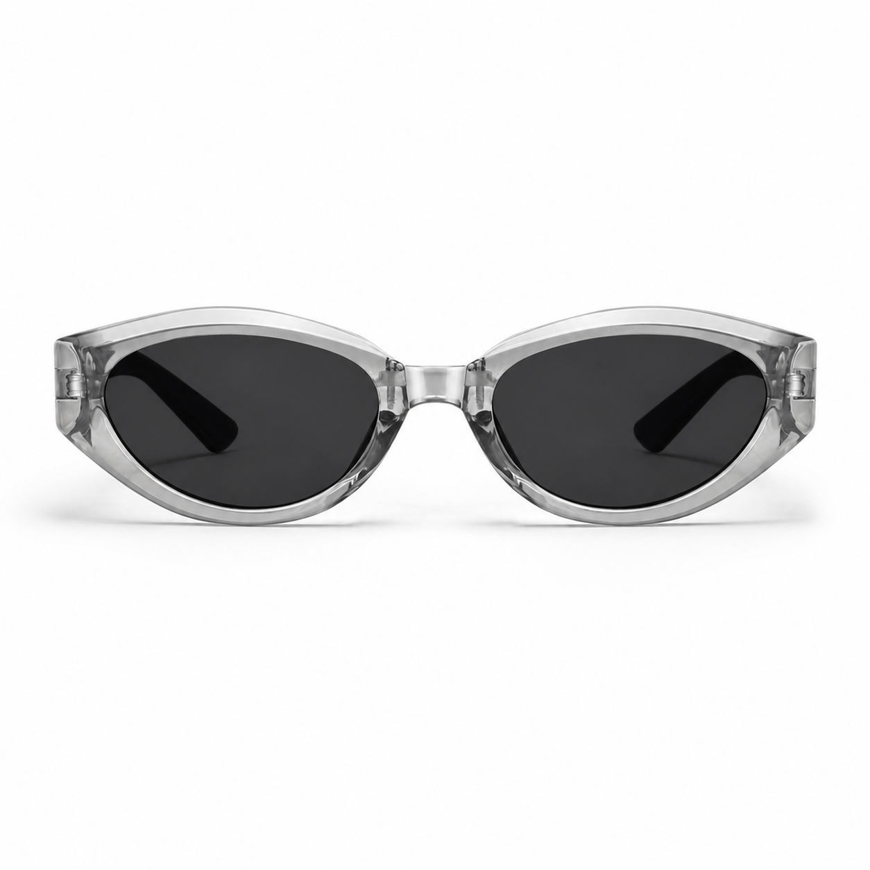 Silver Women's Foldable Polarised Cat-Eye Sunglasses, clean front product view