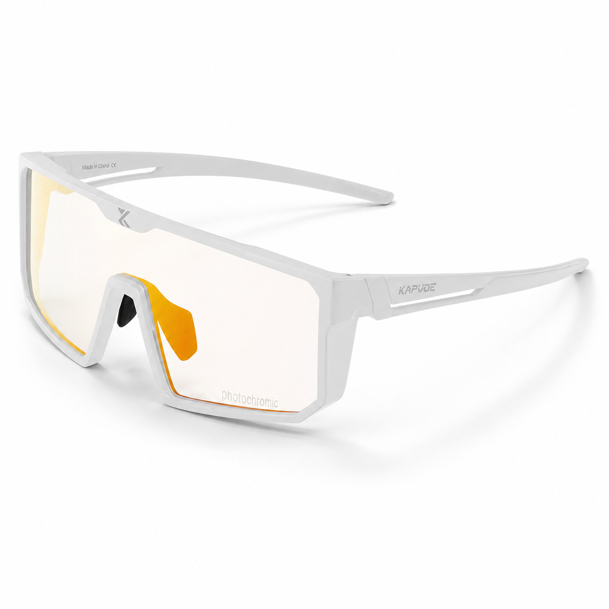 Unisex TR90 Photochromic Shield Cycling Glasses, 45-degree product view