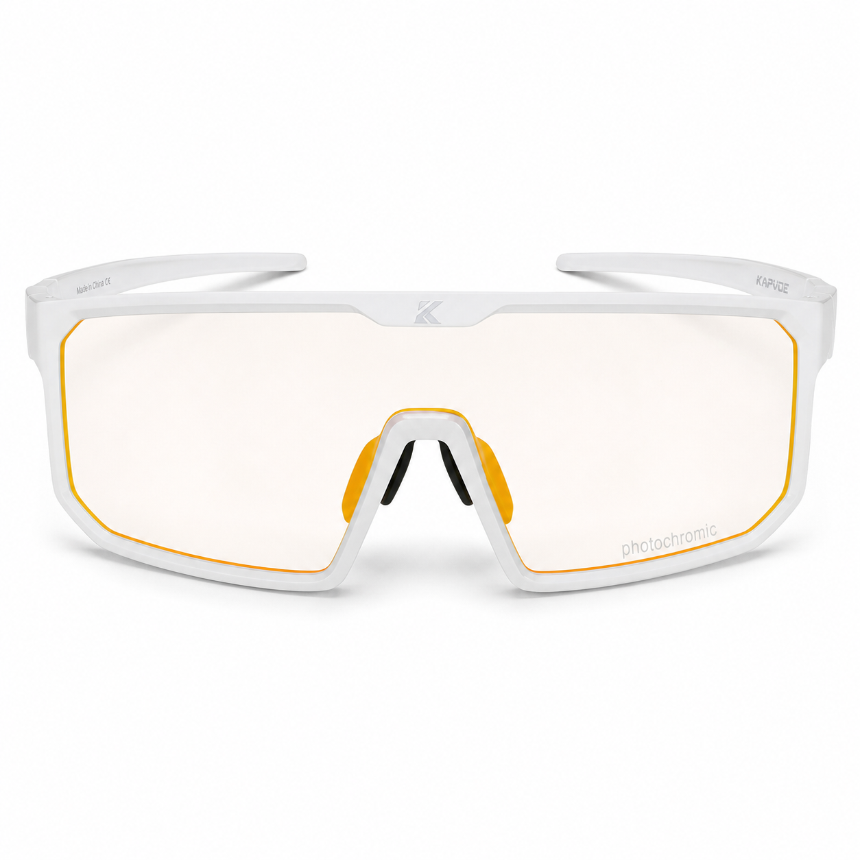 Unisex TR90 Photochromic Shield Cycling Glasses, clean front product view
