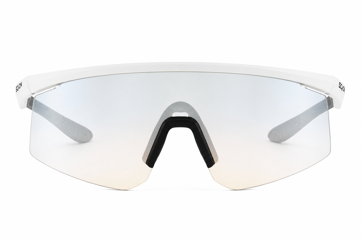 Light Grey Unisex TR90 Outdoor Windproof Shield Sunglasses, clean front product view