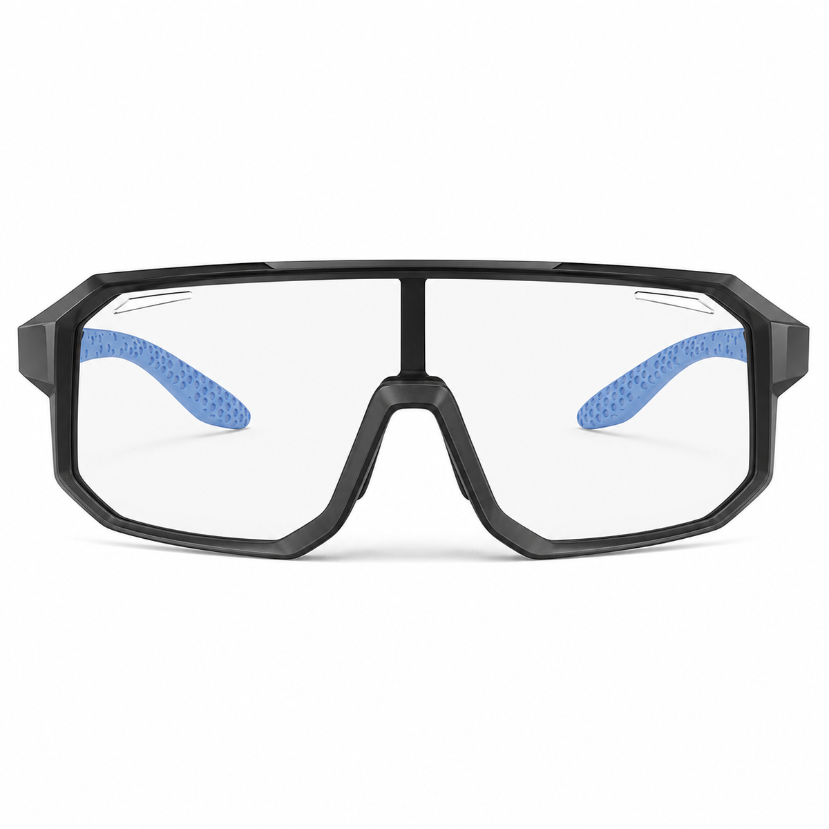 Matte Black Frame/Photochromic Grey Lens Unisex TR90 Full-Rim Photochromic Sports Sunglasses, clean front product view