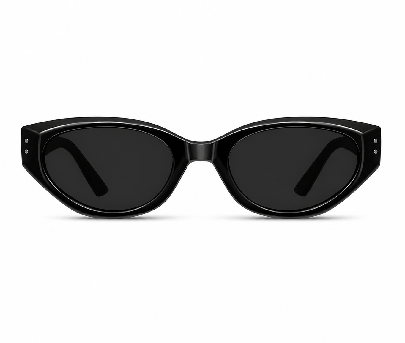 Black women's cat-eye polarised UV400 sunglasses, front product view