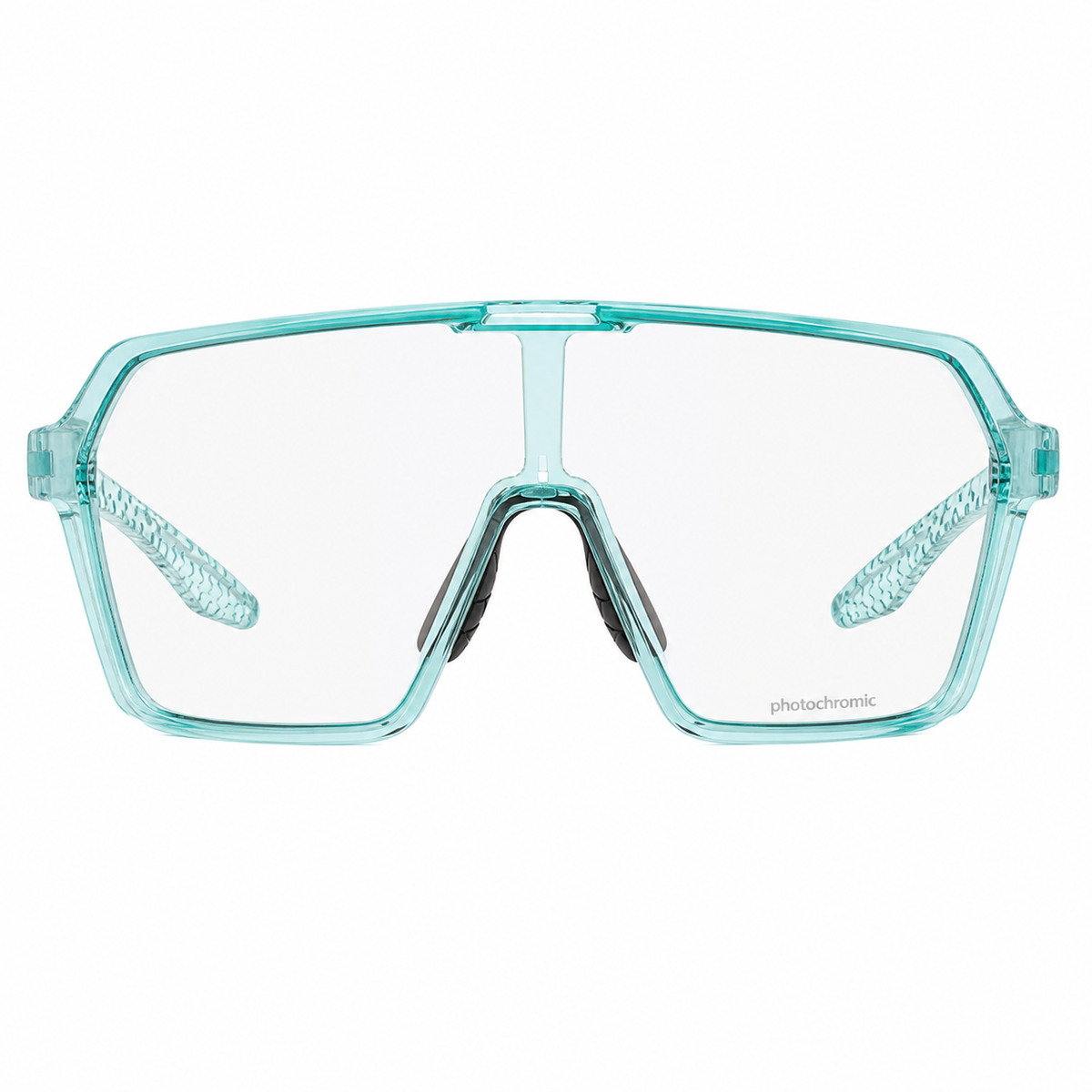 Crystal Mint Frame/Photochromic Grey Lens Unisex TR90 Photochromic Cycling Sunglasses, clean front product view